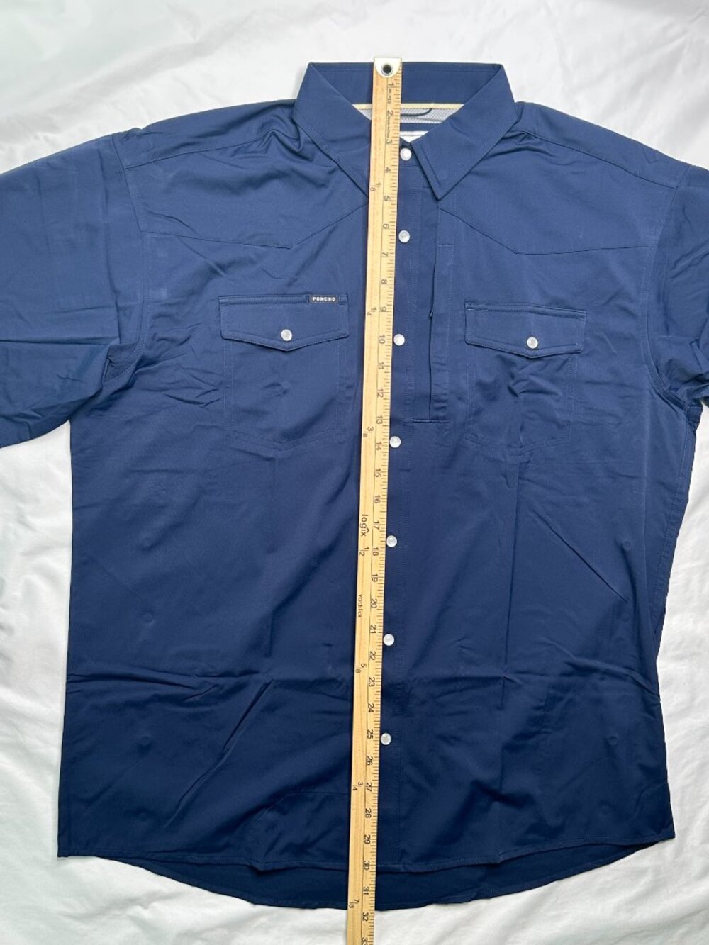 Men's Navy Casual Button-Down Shirt - Picture 7 of 10